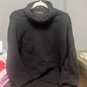 All Saints Charcoal Cowl Neck Sweater